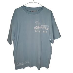 Jaqwin T-shirt California West Coast Graphic Embroidered Blue L Streetwear Y2K